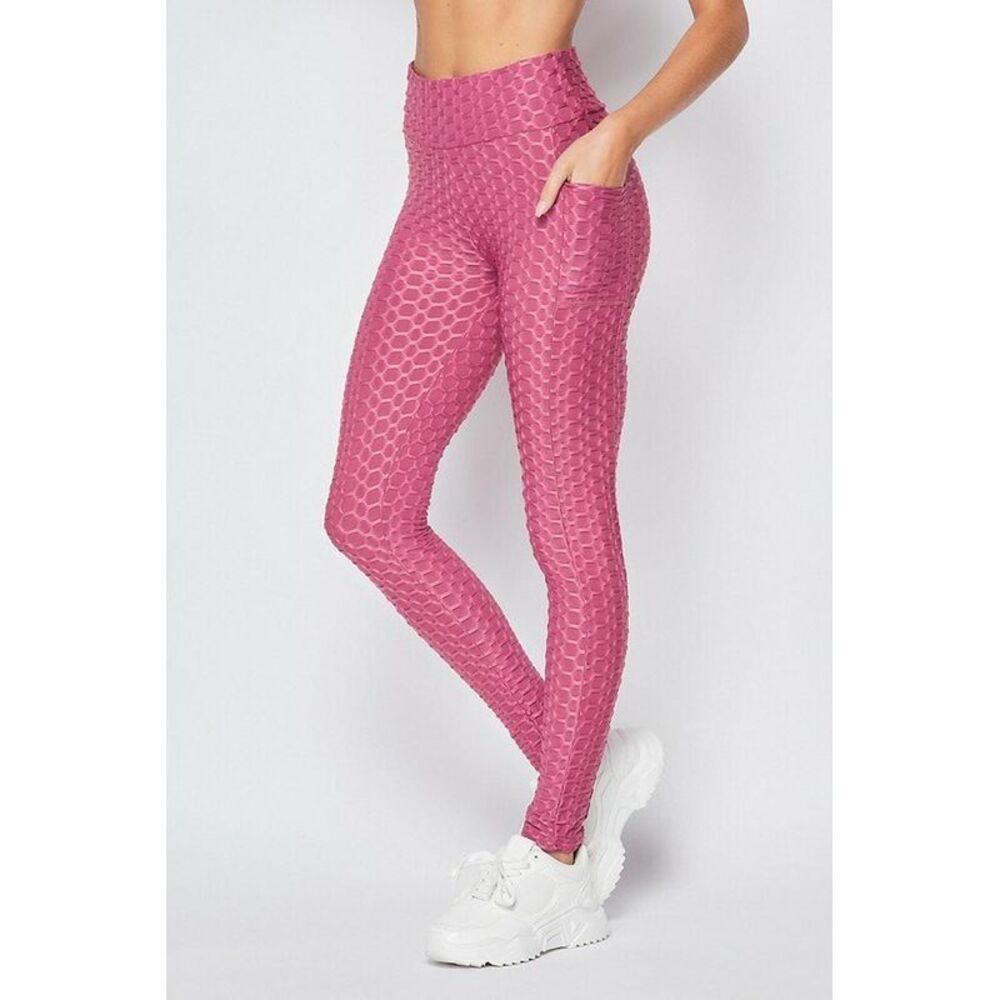 World of Leggings Scrunch Butt Textured High Waisted Plus Size Leggings with